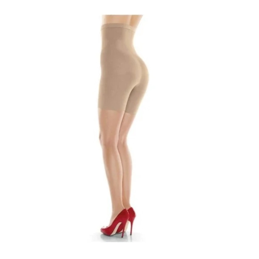 Assets By Sara Blakely Hi Waist Mid Thigh Shaper Waist Control Nude Spanx Size 4